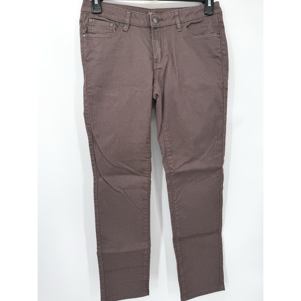 prAna Pants Women 8 Brown Kara W4KARA115 Organic Cotton Stretch Straight Leg
